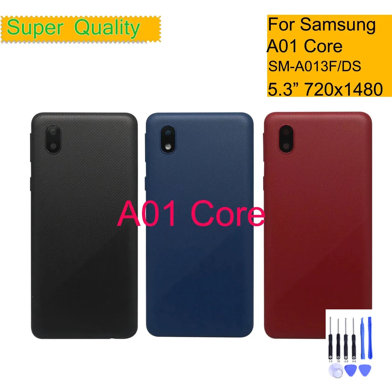 Задняя крышка корпуса для Samsung Galaxy A01 Core A013, задняя крышка батарейного отсека, корпус с объективом камеры
Задняя крышка корпуса для Samsung Galaxy A01 Core A013, задняя крышка батарейного отсека, корпус с объективом камеры