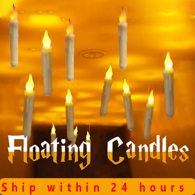

30/12/6Pcs Floating LED Candles Halloween Decoration Remote Control Witch Party Supplies Birthday Wedding Christmas Home Bedroom