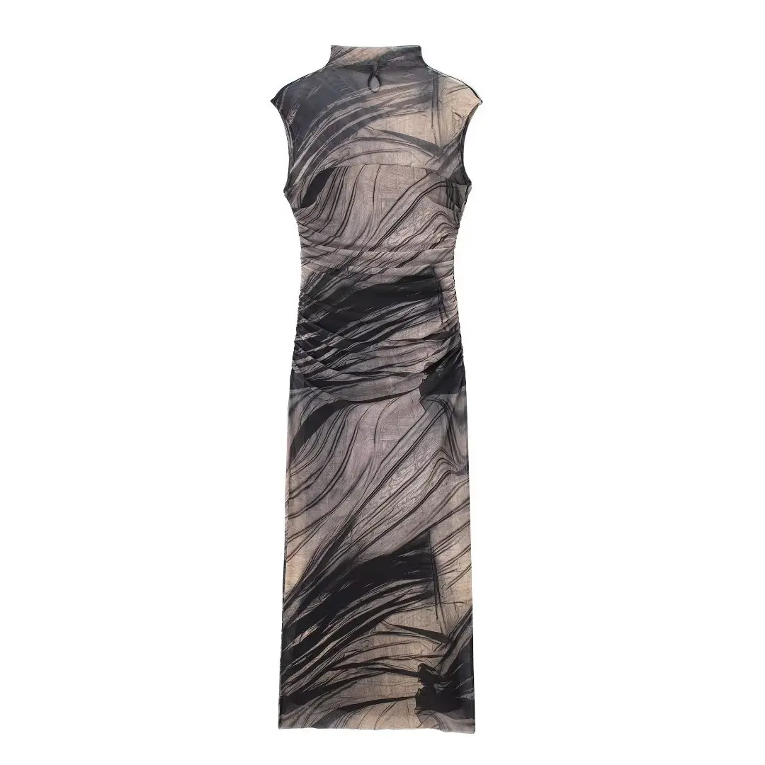 Women's Chic and Fashionable Sleeveless Dress With Printed Silk Mesh Fabric in 2023 Retro Long Hip Fold Elastic Dress Vestidos
Women's Chic and Fashionable Sleeveless Dress With Printed Silk Mesh Fabric in 2023 Retro Long Hip Fold Elastic Dress Vestidos