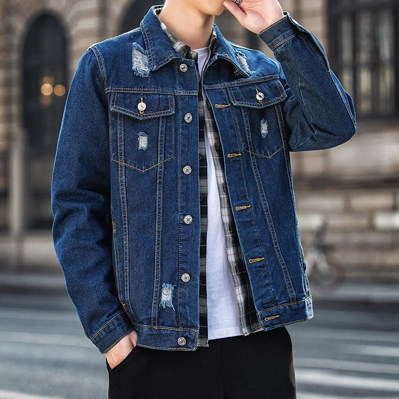 Denim Jacket Men Vintage Jean Coats Streetwear Fashion Jackets Men Turn Down Collar Denim Outerwear Cotton Bomber Jacket E227
Denim Jacket Men Vintage Jean Coats Streetwear Fashion Jackets Men Turn Down Collar Denim Outerwear Cotton Bomber Jacket E227