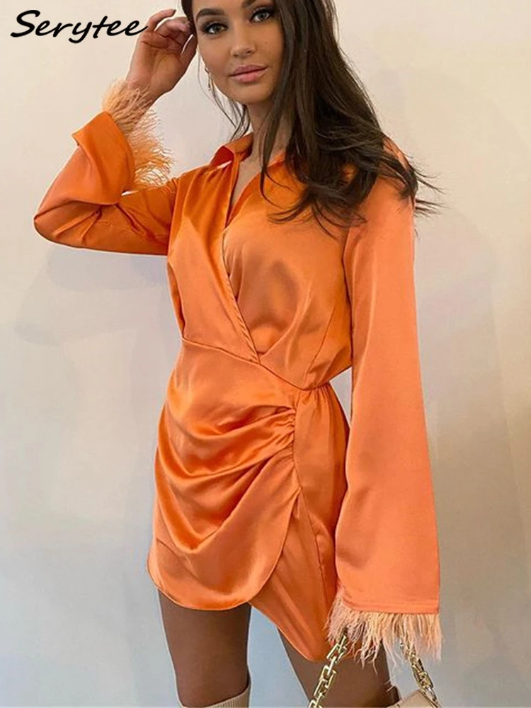 Serytee Fashion V Neck Fur Sleeve Satin Wrap Dress For Women 2022 Summer Full Sleeve Nightgown Bride Robe Bathrobe Female
Serytee Fashion V Neck Fur Sleeve Satin Wrap Dress For Women 2022 Summer Full Sleeve Nightgown Bride Robe Bathrobe Female