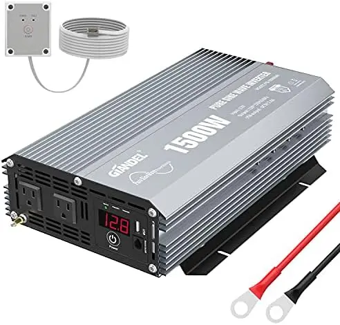 Pure Sine Wave Power Inverter 12V DC to 110V 120V AC with 20A Solar Charge Control and Remote Control&LED Display and Dual A
Pure Sine Wave Power Inverter 12V DC to 110V 120V AC with 20A Solar Charge Control and Remote Control&LED Display and Dual A
