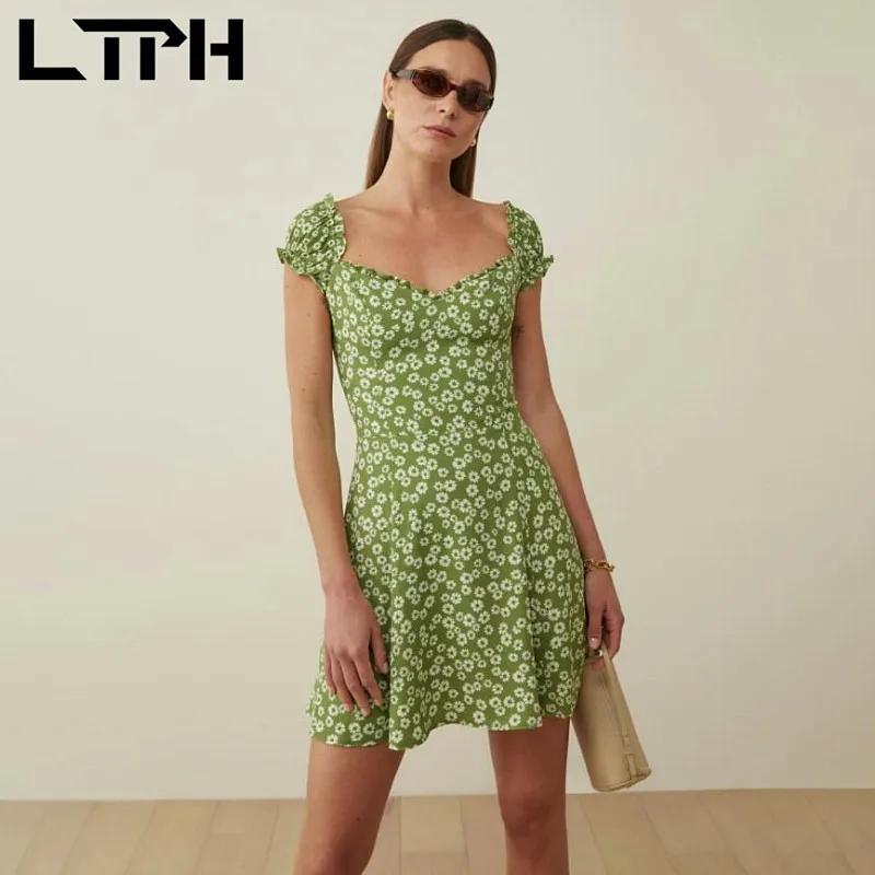 LTPH vintage green floral dress women vintage square collar short sleeve streetwear high waist A-line dresses 2022 summer new
LTPH vintage green floral dress women vintage square collar short sleeve streetwear high waist A-line dresses 2022 summer new