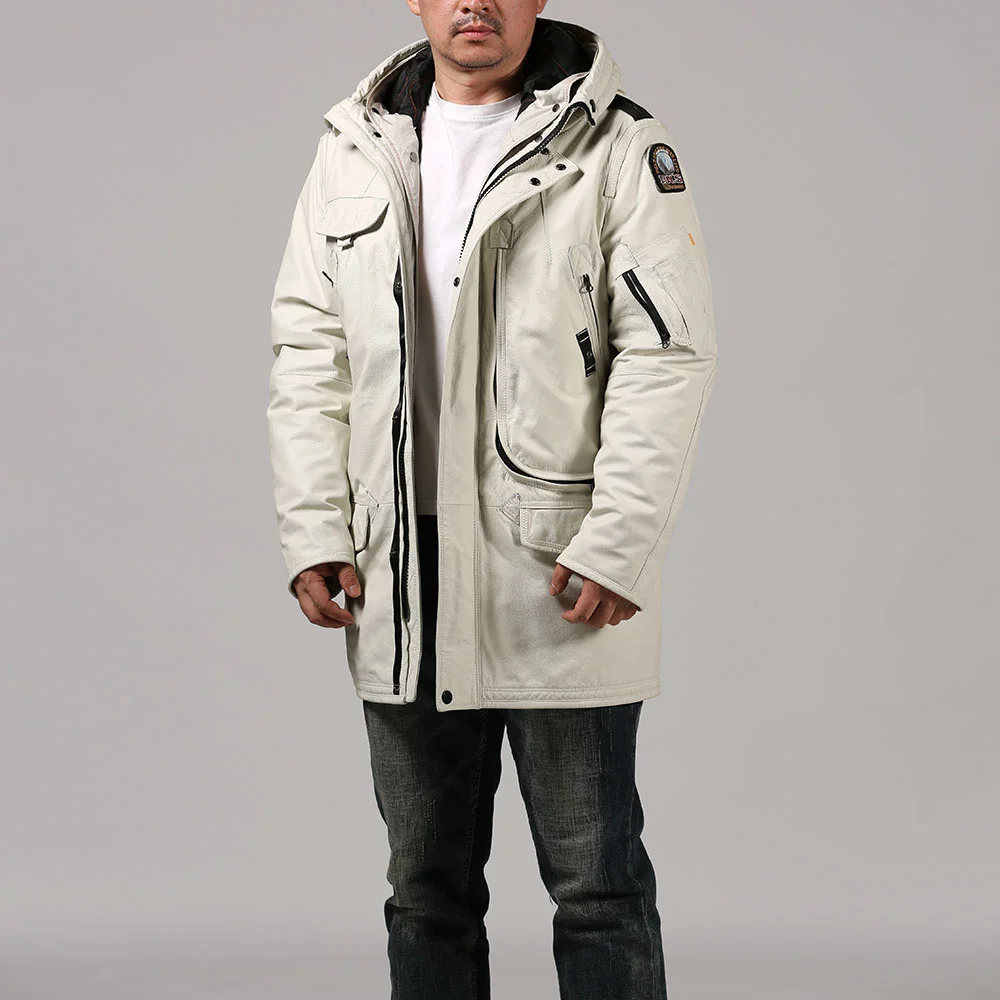 Men's Removable White Inner Hooded Mountaineering Ski Suit Mid-length Genuine Leather Down Jacket
Men's Removable White Inner Hooded Mountaineering Ski Suit Mid-length Genuine Leather Down Jacket