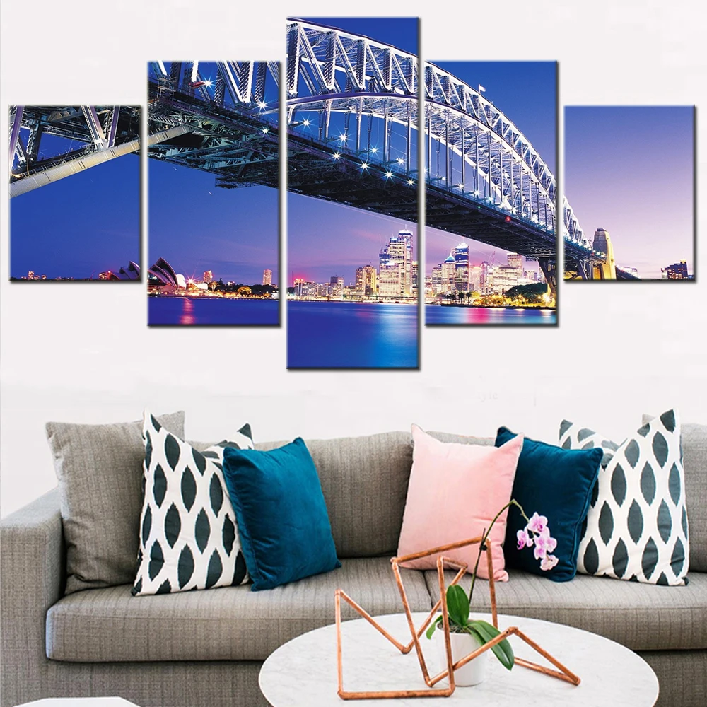 Sydney Harbour Bridge Landscape Posters Home Decor 5 Pieces Wall Art Canvas Paintings For Living Room HD Prints Modern Pictures
Sydney Harbour Bridge Landscape Posters Home Decor 5 Pieces Wall Art Canvas Paintings For Living Room HD Prints Modern Pictures