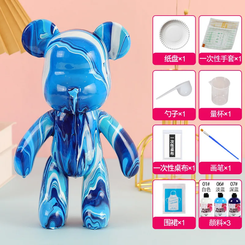 DIY Painting Violence Bear Keychain Fluid Painting Set Creative Home Decoration Handmade Doll Key Chain Fluid Bear Manual Gifts
DIY Painting Violence Bear Keychain Fluid Painting Set Creative Home Decoration Handmade Doll Key Chain Fluid Bear Manual Gifts