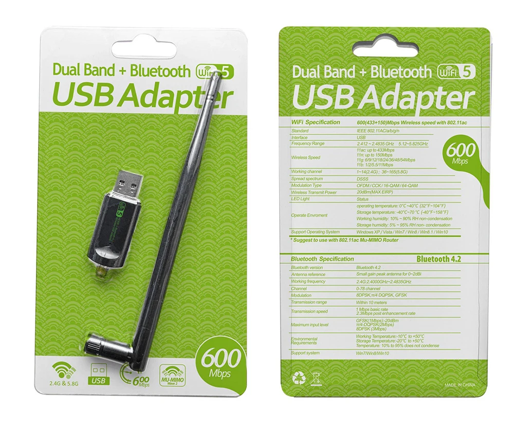 Адаптер JCKEL USB Wi-Fi Bluetooth адаптер Бесплатный драйвер беспроводная сетевая карта два диапазона 2,4G 5 ГГц 600 Мбит/с Wi-Fi Bluetooth адаптер
Адаптер JCKEL USB Wi-Fi Bluetooth адаптер Бесплатный драйвер беспроводная сетевая карта два диапазона 2,4G 5 ГГц 600 Мбит/с Wi-Fi Bluetooth адаптер