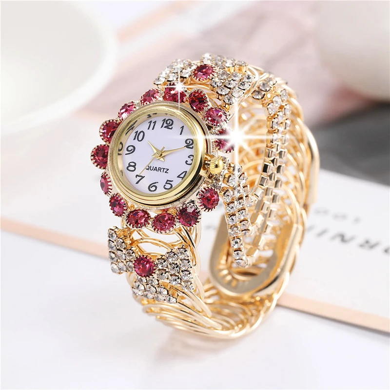 New Hot Creative Sparkling Zircon Gold Women's Quartz Bracelet Watch Girlfriend Festival Exquisite Light Luxury Gift
New Hot Creative Sparkling Zircon Gold Women's Quartz Bracelet Watch Girlfriend Festival Exquisite Light Luxury Gift