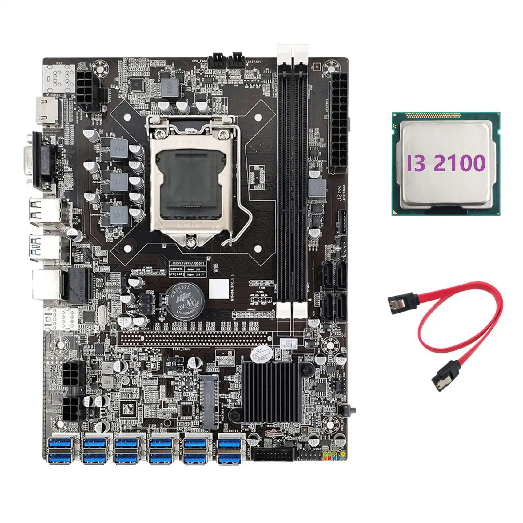 Материнская плата B75 ETH для майнинга + Процессор I3 2100 + кабель SATA LGA1155 12 PCIE на USB адаптер MSATA DDR3 B75 USB материнская плата для майнинга
Материнская плата B75 ETH для майнинга + Процессор I3 2100 + кабель SATA LGA1155 12 PCIE на USB адаптер MSATA DDR3 B75 USB материнская плата для майнинга