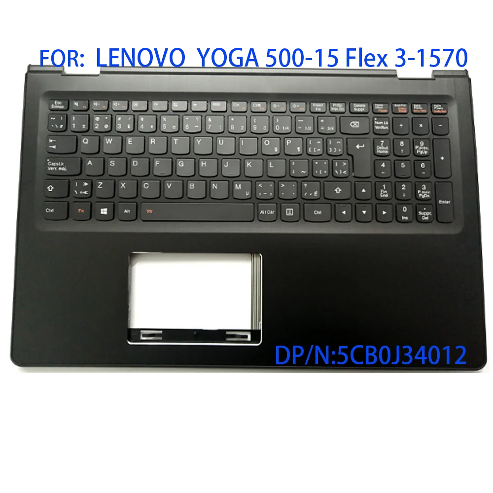 Suitable for Lenovo YOGA YOGA500-15 flex 3-1570 laptop palm pad keyboard Canadian French keyboard 5cb0j34012 new 5cb0j34 
Suitable for Lenovo YOGA YOGA500-15 flex 3-1570 laptop palm pad keyboard Canadian French keyboard 5cb0j34012 new 5cb0j34