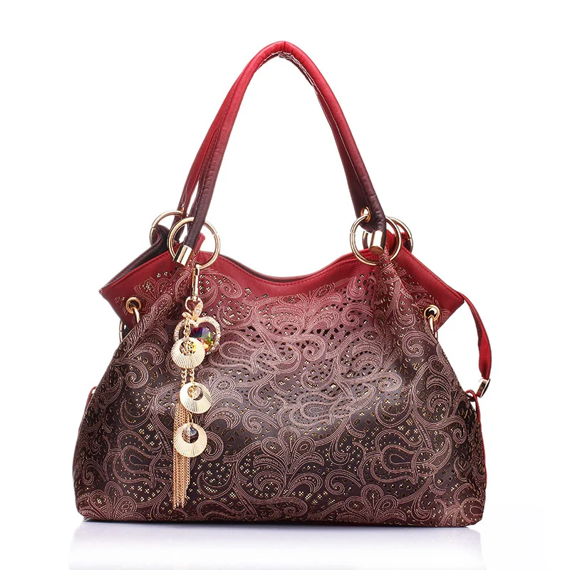Top-handle Bags for Women Hollow Out Ombre Leather Handbag Floral Print Shoulder Ladies Retro Tote Female Tassel
Top-handle Bags for Women Hollow Out Ombre Leather Handbag Floral Print Shoulder Ladies Retro Tote Female Tassel