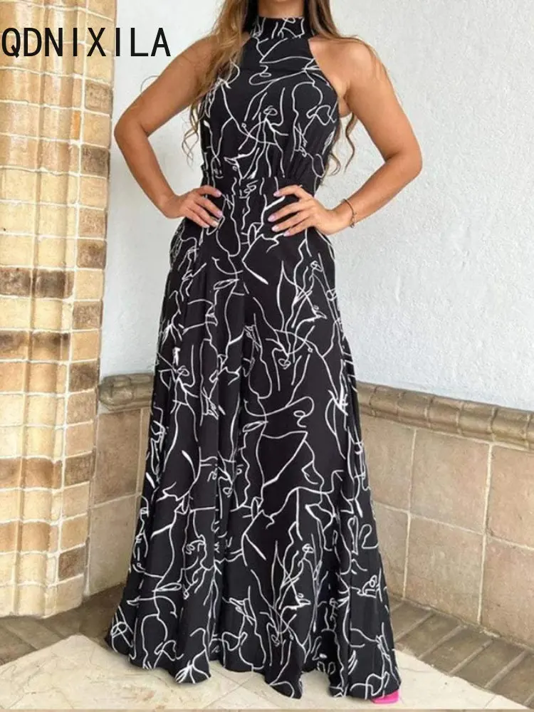 Women Jumpsuit New In Summer Sexy Halterneck Sleeveless Art Print Jumpsuit High Streetwear Wide Leg Romper Jump Suits for Women
Women Jumpsuit New In Summer Sexy Halterneck Sleeveless Art Print Jumpsuit High Streetwear Wide Leg Romper Jump Suits for Women