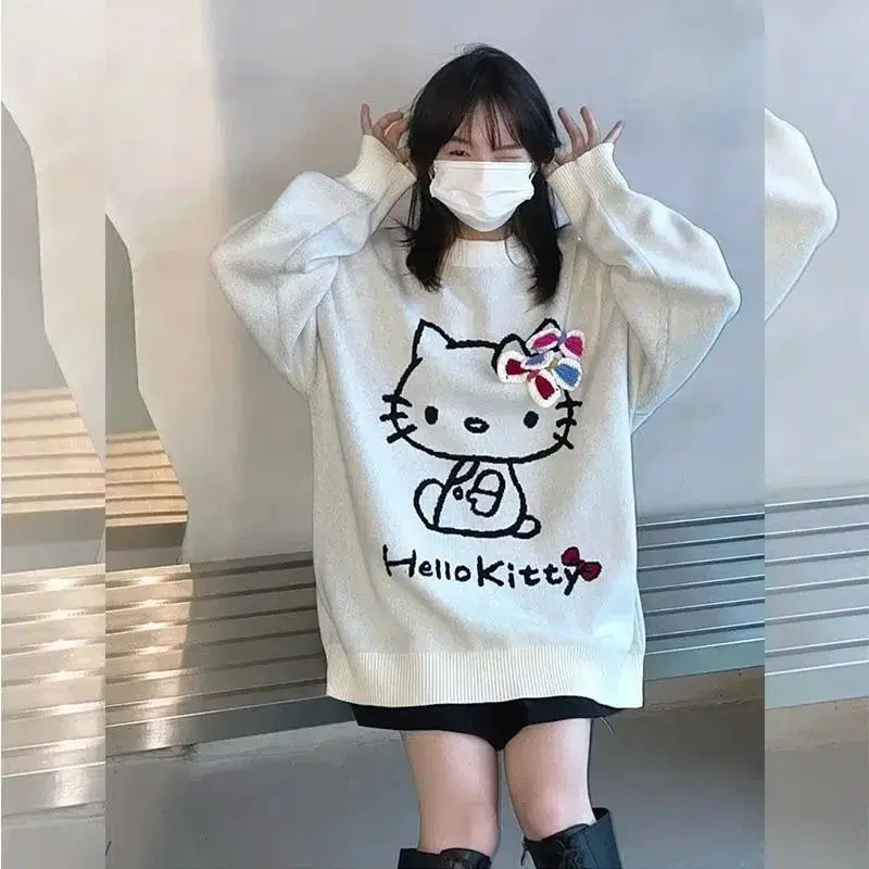 Kawaii Sanrio Hello Kitty Cartoon Anime Loose Hedging Outerwear Knitwear Thick Warm Fashionable and Cute Preppy Jacket
Kawaii Sanrio Hello Kitty Cartoon Anime Loose Hedging Outerwear Knitwear Thick Warm Fashionable and Cute Preppy Jacket