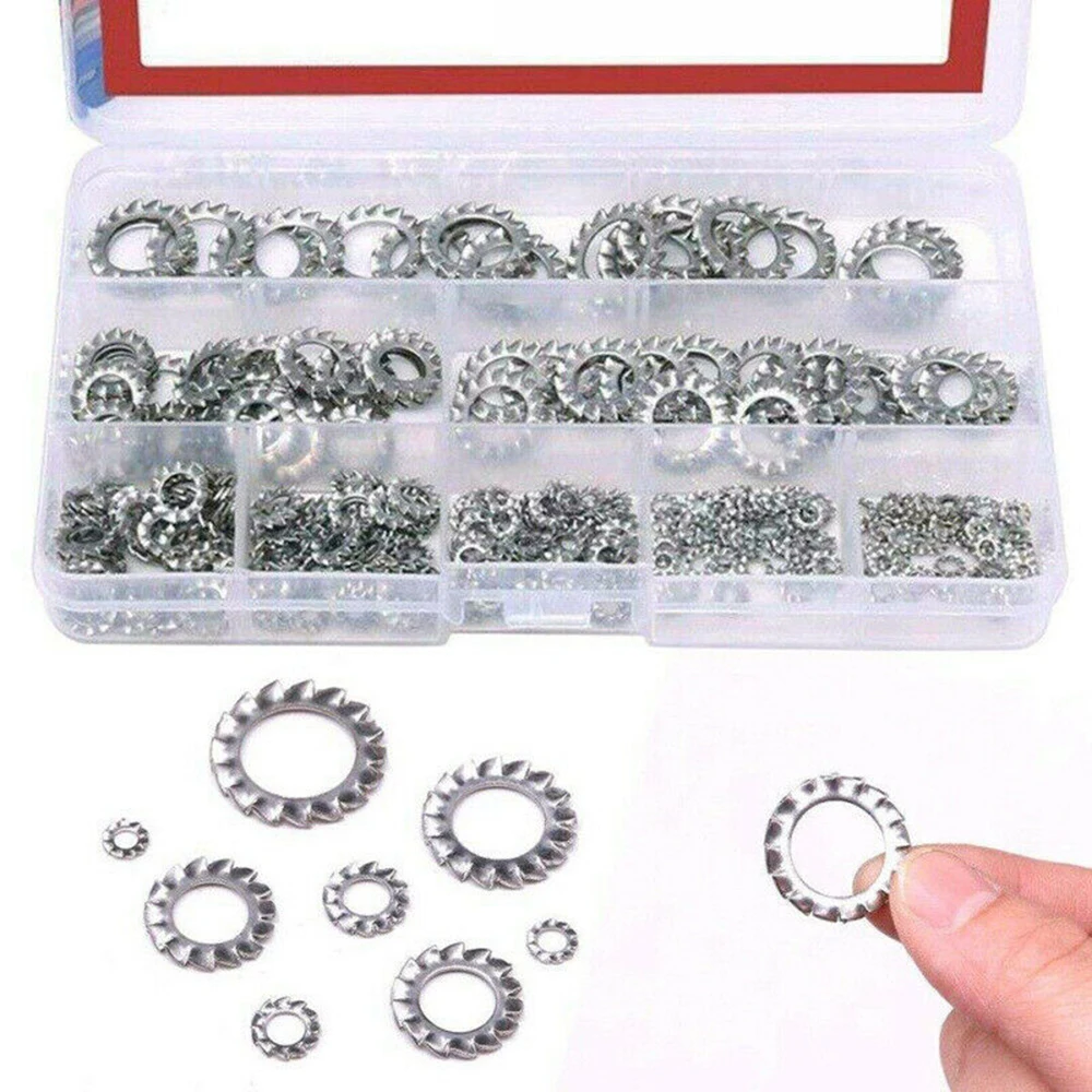 300pcs/Set Tooth Lock Washers 304 Stainless Steel External Star Assortment Kit Hardware Washers Fasteners & Hardware
300pcs/Set Tooth Lock Washers 304 Stainless Steel External Star Assortment Kit Hardware Washers Fasteners & Hardware