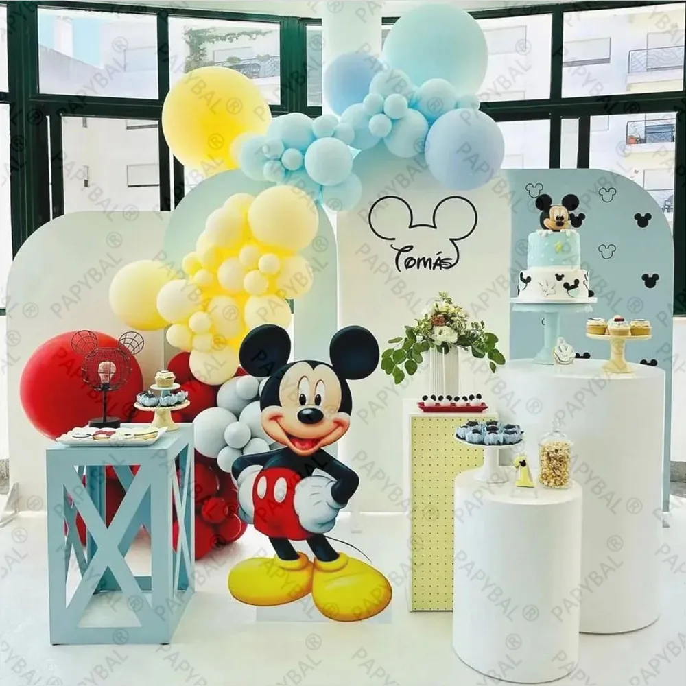 

82PCS Disney Mickey Mouse Foil Balloons 32inch Blue Number Arch Garland Kit For Baby Shower Boys Birthday Decoration Supplies