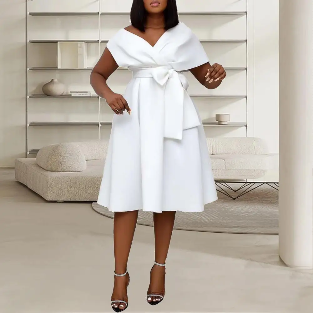 Party Dress Excellent Lightweight V-Neck Women Solid Elegant Evening Party Dress for Dating Loose Dress Banquet Dress
Party Dress Excellent Lightweight V-Neck Women Solid Elegant Evening Party Dress for Dating Loose Dress Banquet Dress