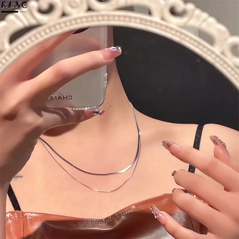 Titanium Steel Gold Silver Double-layer Overlapping Chain Ins Fashion Hip-hop Street Niche Design Temperament Thin Collarbone
Titanium Steel Gold Silver Double-layer Overlapping Chain Ins Fashion Hip-hop Street Niche Design Temperament Thin Collarbone