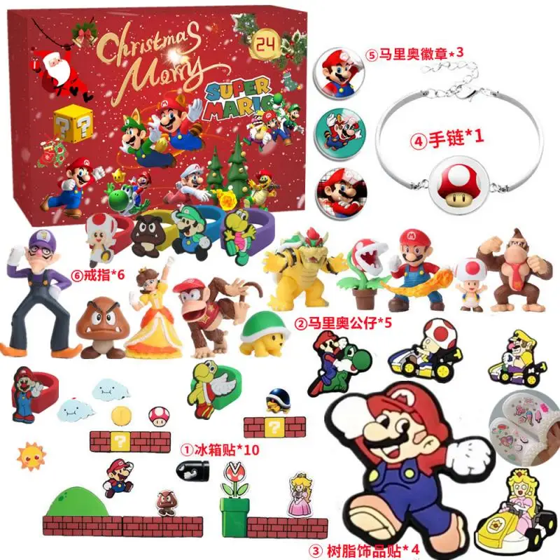 Super Mario Bros Advent Calendar Box Kawaii Anime Figure Toys Keychains Jewelry Building Blocks Necklace Kids Christmas Gifts
Super Mario Bros Advent Calendar Box Kawaii Anime Figure Toys Keychains Jewelry Building Blocks Necklace Kids Christmas Gifts