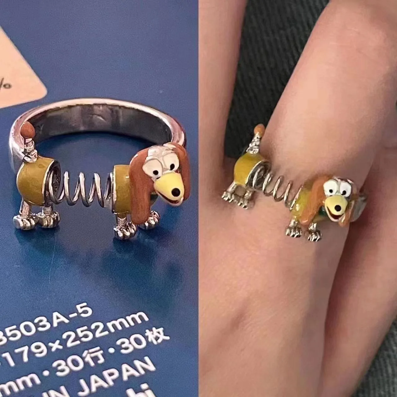 

Slinky Dog Ring Female Niche Design Adjustable Unisex Open Ring Personality All-match Men Women Fashion Rings