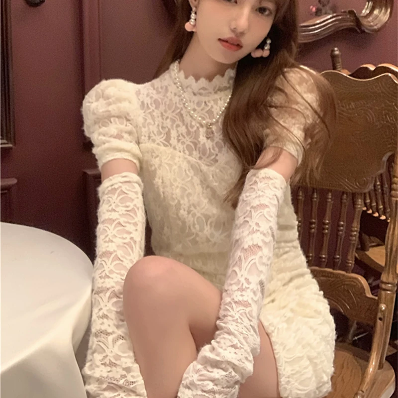 Fall Lace Design Elegant Mini Dress Women Party Sexy Body Dress Casual Puffer Sleeve One Piece Korean Fashion
Fall Lace Design Elegant Mini Dress Women Party Sexy Body Dress Casual Puffer Sleeve One Piece Korean Fashion