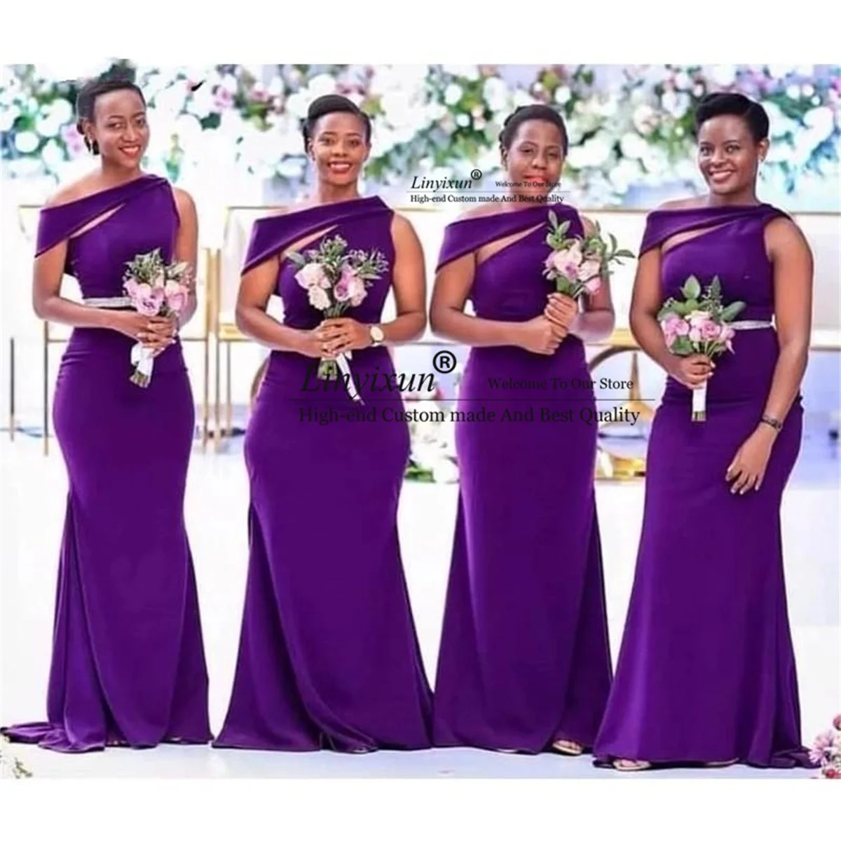 African Purple Long Bridesmaid Dresses for Black Girl Women Satin Mermaid Wedding Party Dress 2022 Formal Maid of Honor Gowns
African Purple Long Bridesmaid Dresses for Black Girl Women Satin Mermaid Wedding Party Dress 2022 Formal Maid of Honor Gowns