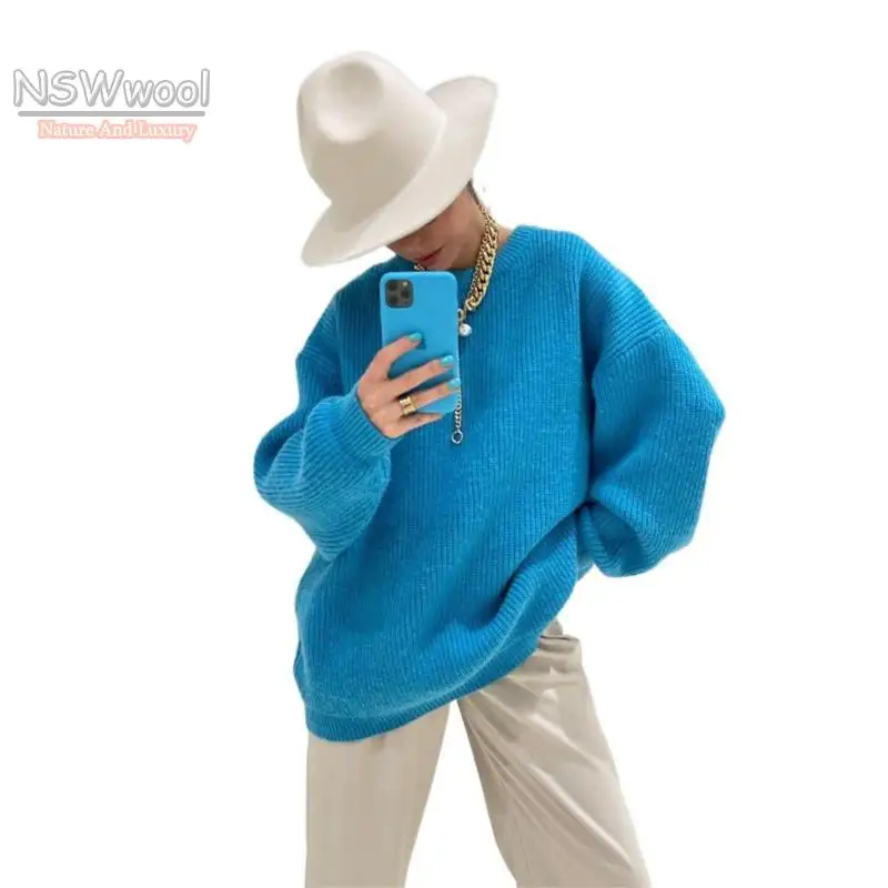Winter Warm Knitted Women's Sweater Oversize Long Sleeve O-neck Sweaters Female Autumn Fashion Jumper Loose Elegant Ladies Top
Winter Warm Knitted Women's Sweater Oversize Long Sleeve O-neck Sweaters Female Autumn Fashion Jumper Loose Elegant Ladies Top