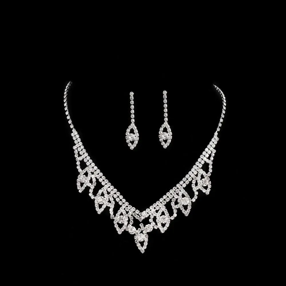 Elegant Anniversary Gift Rhinestone Alloy Women Necklace Water Drop Earrings Bridal Wedding Jewelry Set Dangle Earrings
Elegant Anniversary Gift Rhinestone Alloy Women Necklace Water Drop Earrings Bridal Wedding Jewelry Set Dangle Earrings