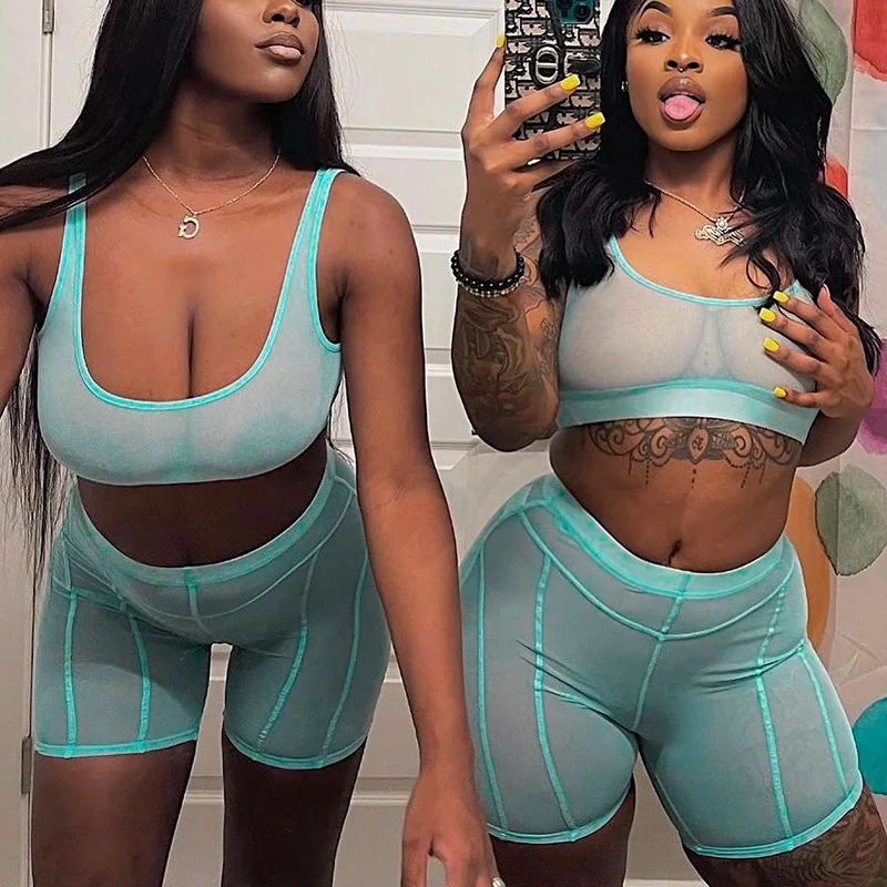 European-American Women's New Two-Piece Sexy Gauze Perspective Short Casual Suit
European-American Women's New Two-Piece Sexy Gauze Perspective Short Casual Suit