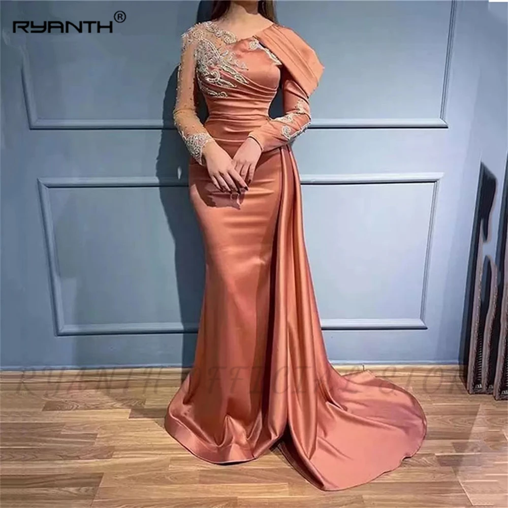 Ryanth Dubai Mermaid Arabic Evening Dress For Women Wedding Long Sleeve Beaded Appliques Elegant Formal Party Gown
Ryanth Dubai Mermaid Arabic Evening Dress For Women Wedding Long Sleeve Beaded Appliques Elegant Formal Party Gown