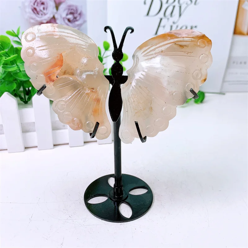 Natural Flower Agate Butterfly Wings Large Size Crystal Carving Healing Home Decorative Ornament Girl Birthday Present 1pair
Natural Flower Agate Butterfly Wings Large Size Crystal Carving Healing Home Decorative Ornament Girl Birthday Present 1pair