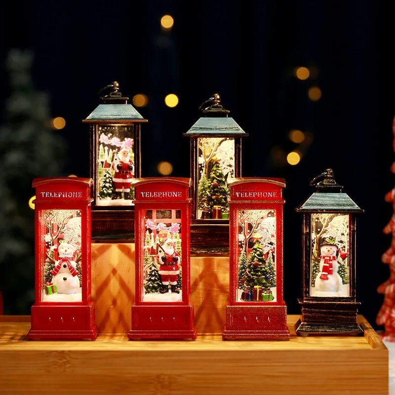Christmas decorations Santa Claus glowing phone booth small oil lamp Christmas wind lamp gift bar desktop decoration
Christmas decorations Santa Claus glowing phone booth small oil lamp Christmas wind lamp gift bar desktop decoration