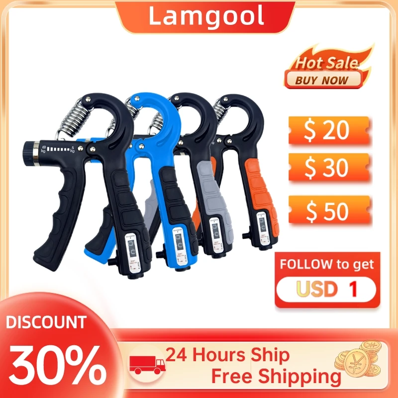 5-60Kg Adjustable R-Shape Hand Grip Strengthener Grip Strength Trainer Arm Muscle Training Finger Forearm Exerciser with Counter
5-60Kg Adjustable R-Shape Hand Grip Strengthener Grip Strength Trainer Arm Muscle Training Finger Forearm Exerciser with Counter