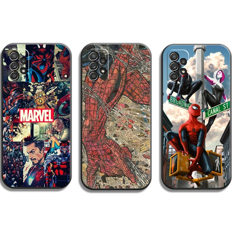 

Marvel Spiderman Phone Cases For Samsung Galaxy A71 A51 4G A51 5G A52 4G A52 5G A72 4G A72 5G Carcasa Soft TPU Funda