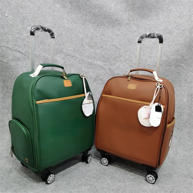 

2024 корейский модный брендовый чемодан для гольфа из искусственной кожи четырехколесный тянущийся мешок мужской и женский чемодан сумка для одежды 골프 가방 방