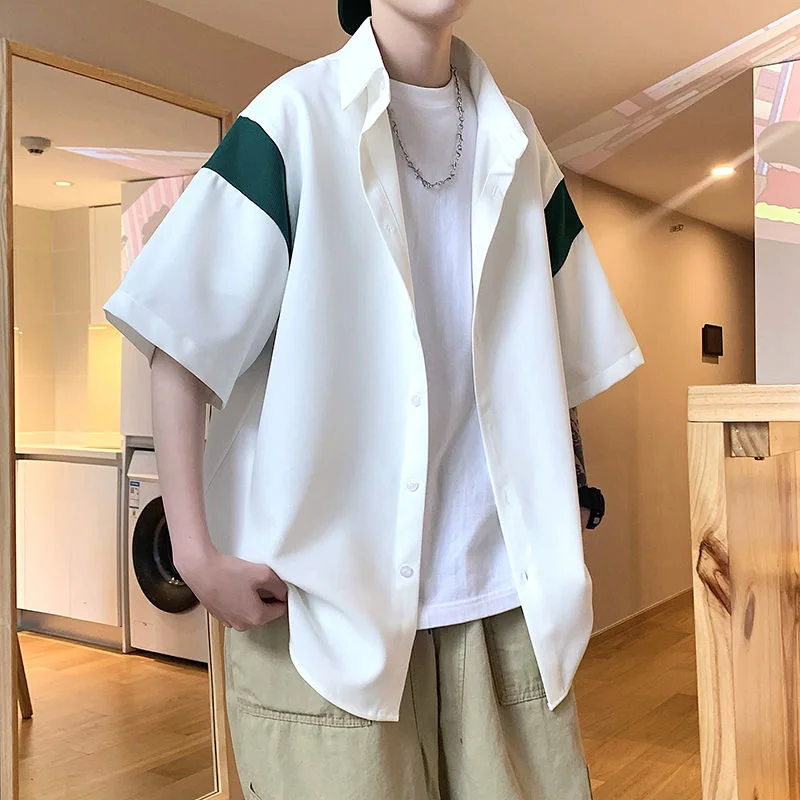 Privathinker Shirt Men's Short Sleeve Patchwork Korean Style Blouses Fashion Summer Oversized Male Cardigan Casual Clothing
Privathinker Shirt Men's Short Sleeve Patchwork Korean Style Blouses Fashion Summer Oversized Male Cardigan Casual Clothing