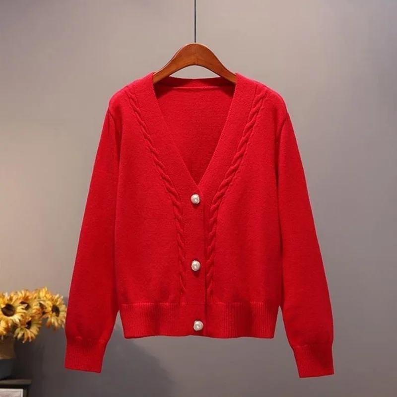 Женская одежда, корейский однотонный вязаный Свободный кардиган на пуговицах с V-образным вырезом и пышными рукавами, зимний Универсальный ...
Женская одежда, корейский однотонный вязаный Свободный кардиган на пуговицах с V-образным вырезом и пышными рукавами, зимний Универсальный ...