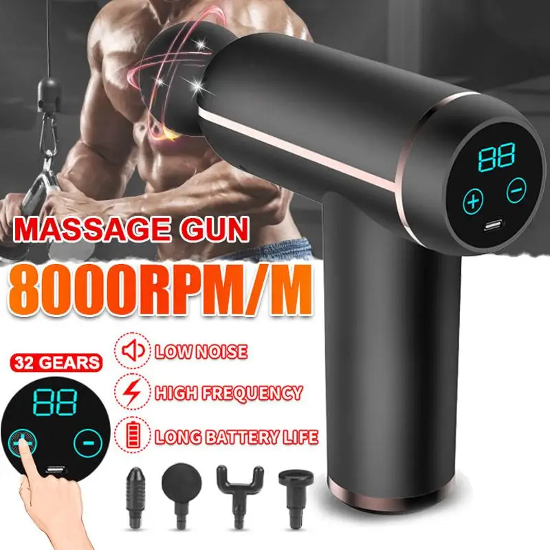 32 Gears LCD Display Massage Gun Portable Percussion Pistol Massager For Body Neck Deep Tissue Muscle Relaxation Gout Pain Relie
32 Gears LCD Display Massage Gun Portable Percussion Pistol Massager For Body Neck Deep Tissue Muscle Relaxation Gout Pain Relie