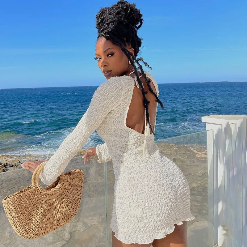 Summer Autumn Backless Dress Bodycon Sexy Long Sleeve White Women Dresses Beach Party Club 2022 Casual
Summer Autumn Backless Dress Bodycon Sexy Long Sleeve White Women Dresses Beach Party Club 2022 Casual