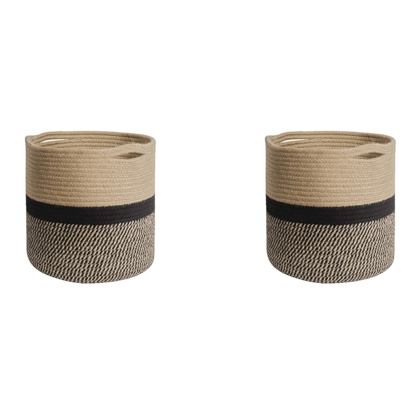 2X Storage Bins Cube Organizer Baskets, Plant Pot Cover Woven Planter Basket Laundry Basket With Handles Modern Decor
2X Storage Bins Cube Organizer Baskets, Plant Pot Cover Woven Planter Basket Laundry Basket With Handles Modern Decor