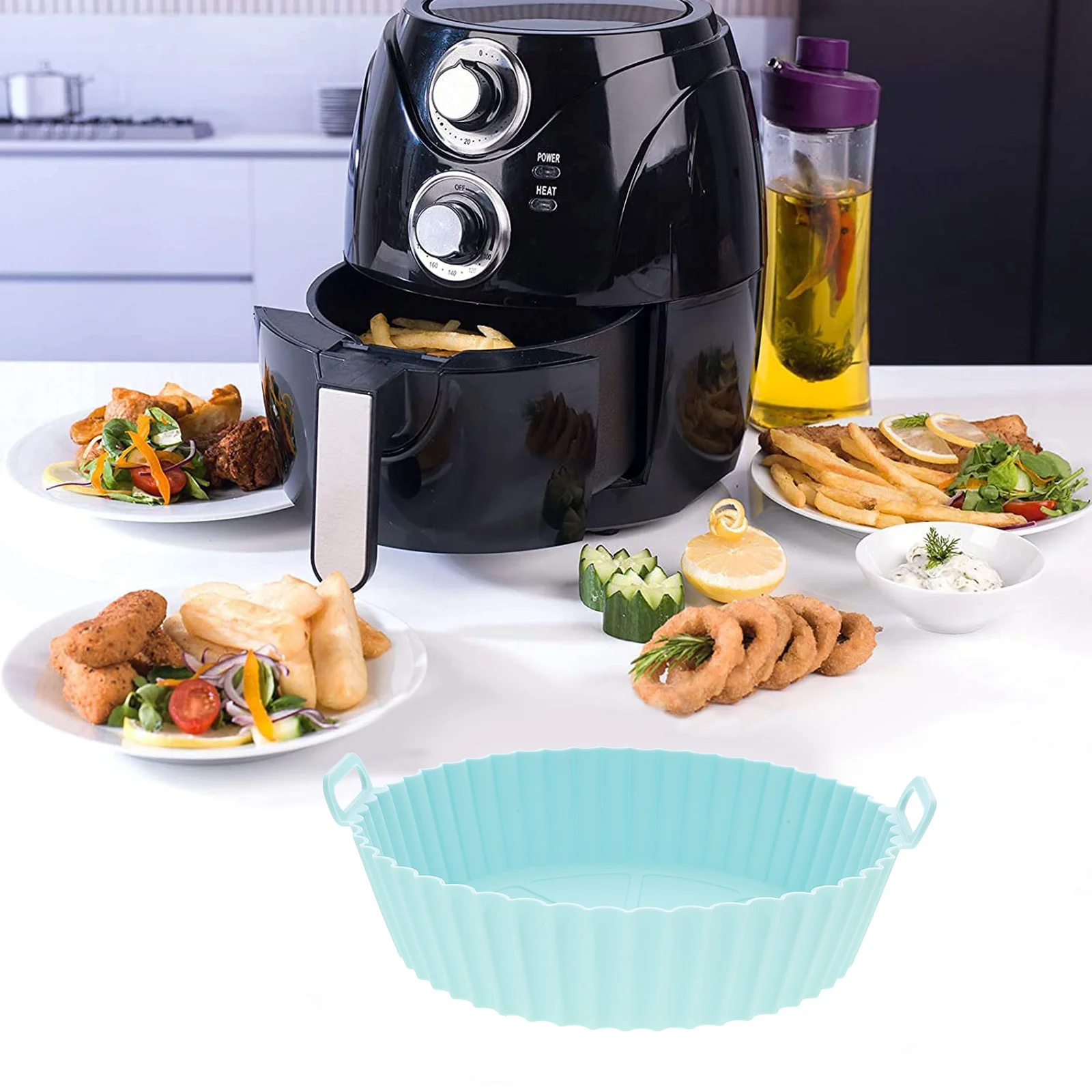 2 Pcs Air Oven Kitchen Silicone Pot Fryer Pan Fittings Liners Basket Reusable Rubber Baking Tray Steamer
2 Pcs Air Oven Kitchen Silicone Pot Fryer Pan Fittings Liners Basket Reusable Rubber Baking Tray Steamer