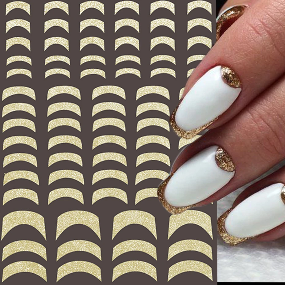 Gold French Tips For Nail Sticker 3D Sparkly Striped Line Nail Art Reflective Glitter Decals Winter Manicure Decoration BEH-244
Gold French Tips For Nail Sticker 3D Sparkly Striped Line Nail Art Reflective Glitter Decals Winter Manicure Decoration BEH-244
