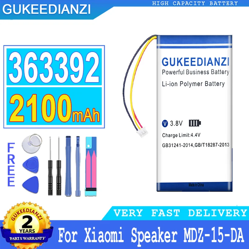 

Bateria 2100mAh High Capacity Battery 363392 For Xiaomi Speaker MDZ-15-DA High Quality Battery