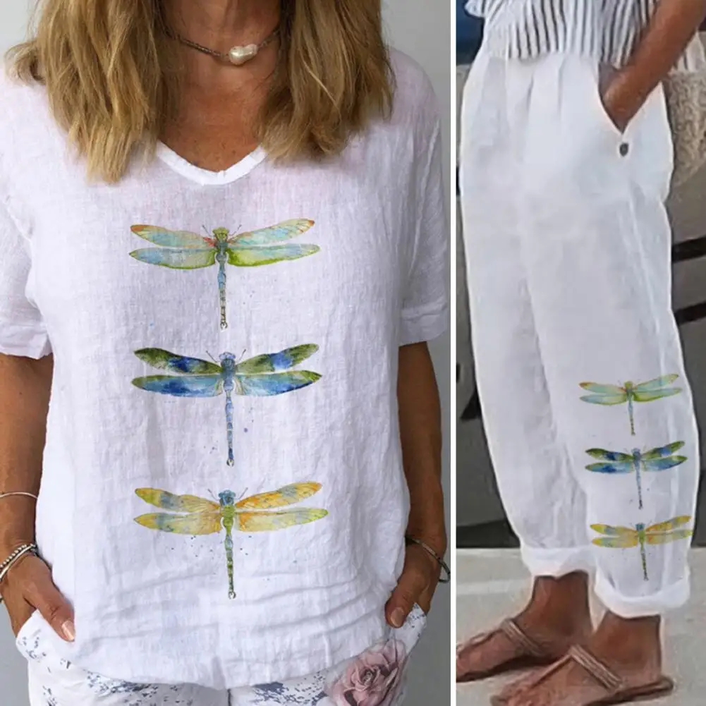Summer Outfits for Women Cotton Linen Suit 2023 Casual Print Short Sleeve Harajuku V Neck Tops and Pocket Trousers Two Piece Set
Summer Outfits for Women Cotton Linen Suit 2023 Casual Print Short Sleeve Harajuku V Neck Tops and Pocket Trousers Two Piece Set