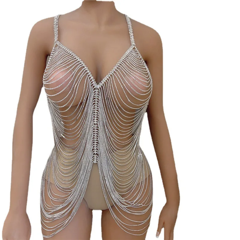 Luxury Rhinestone Body Chain Sexy Bikini Long Breast Chain Top Nightclub Prom Costume Jewelry
Luxury Rhinestone Body Chain Sexy Bikini Long Breast Chain Top Nightclub Prom Costume Jewelry