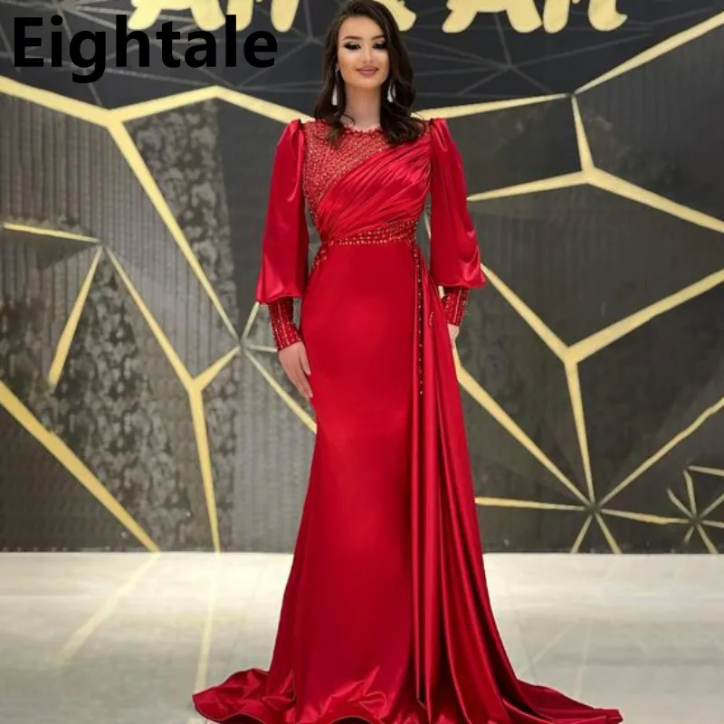 Red Long Puff Sleeve Mermaid Arabic Beaded Evening Dresses For Wedding Party Long Luxury 2022 Formal Prom Dress Dubai Party Gown
Red Long Puff Sleeve Mermaid Arabic Beaded Evening Dresses For Wedding Party Long Luxury 2022 Formal Prom Dress Dubai Party Gown