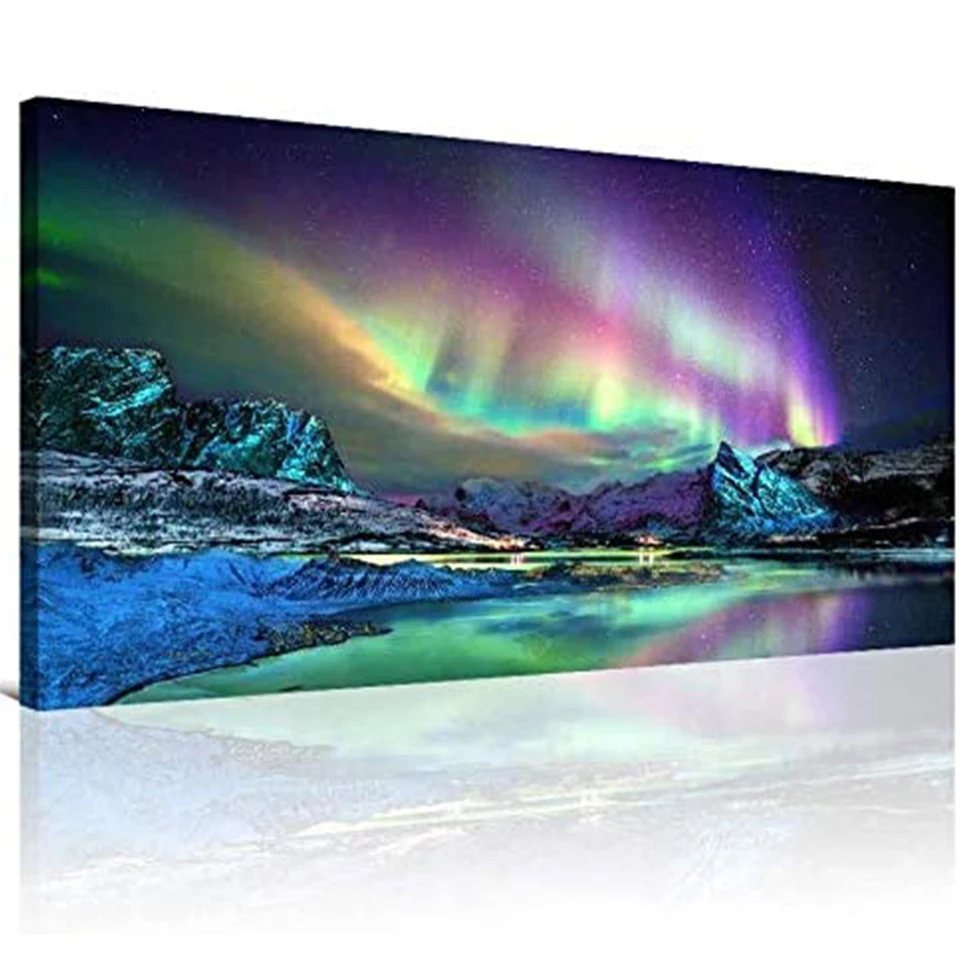 Алмазная вышивка Aurora Borealis с пейзажем украшение для дома алмазная живопись сделай