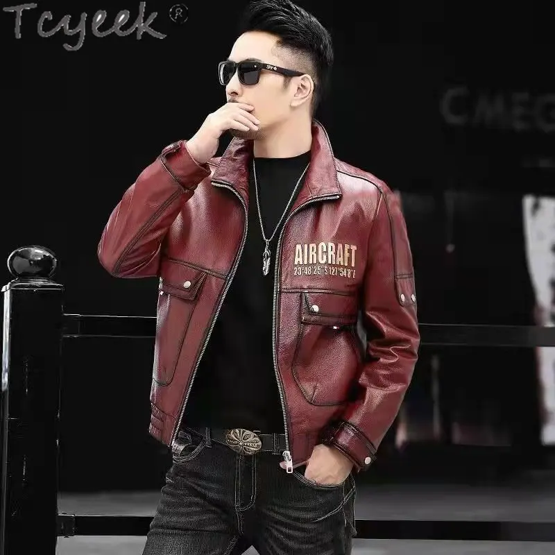 Tcyeek Genuine Leather Jackets for Men Clothes Chic Spring Fall Real Sheepskin Coat Black Leather Mens Jacket Short Veste Homme
Tcyeek Genuine Leather Jackets for Men Clothes Chic Spring Fall Real Sheepskin Coat Black Leather Mens Jacket Short Veste Homme