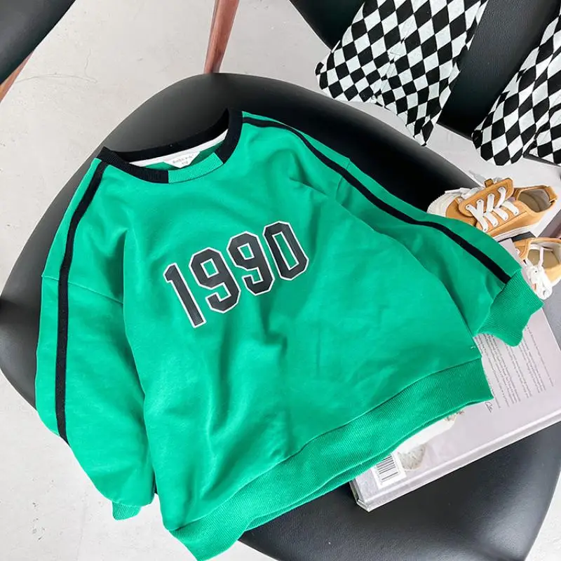 Girls' Sweater Retro Green Long Sleeve Round Neck Sweater Spring Children's Korean Casual Loose Cotton Letter Print Boutique Top
Girls' Sweater Retro Green Long Sleeve Round Neck Sweater Spring Children's Korean Casual Loose Cotton Letter Print Boutique Top
