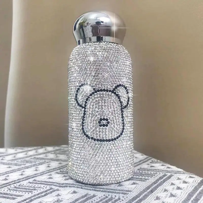 Cute Bear Diamond Cup Thermos Stainless Steel Rhinestone Portable Tumbler Water Bottle for Children Student Girl Birthday Gift
Cute Bear Diamond Cup Thermos Stainless Steel Rhinestone Portable Tumbler Water Bottle for Children Student Girl Birthday Gift