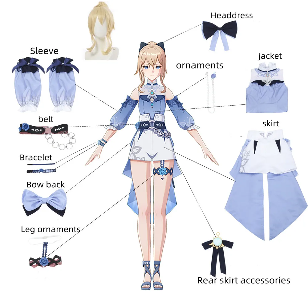 Anime Game Genshin Impact Jean Gunnhildr Swimwear Skirt Suit Cosplay Costume Uniform Sexy Halloween Adult Woman
Anime Game Genshin Impact Jean Gunnhildr Swimwear Skirt Suit Cosplay Costume Uniform Sexy Halloween Adult Woman